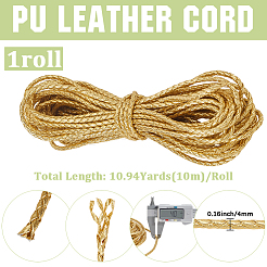 Cordon tressé rond en similicuir de 10 m&nbsp;WL-GF0001-32B-02
