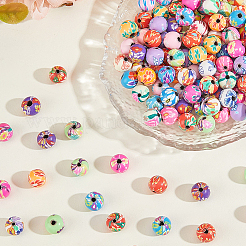120 pièce de perles en argile polymère à motif floral faites à la main&nbsp;CLAY-PA0001-24C