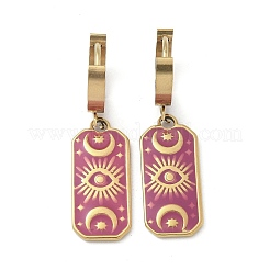 Pendientes de aro esmaltados de acero inoxidable 304 para mujer&nbsp;STAS-Z105-01G-05