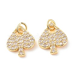 Pendenti in zirconi cubici trasparenti in micro pavè di ottone&nbsp;X-ZIRC-P094-20G-RS