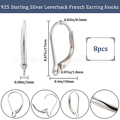 4 Paar 925 Sterling Silber Leverback Ohrring Zubehör&nbsp;STER-BBC0001-85