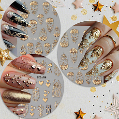 4 Stück 4 Stile Zweig selbstklebende Haustier Nail Art Aufkleber Aufkleber&nbsp;MRMJ-SP0001-18