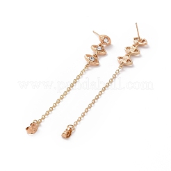 Orecchini pendenti a catena con strass di cristallo a forma di occhio di cavallo&nbsp;EJEW-A078-01G