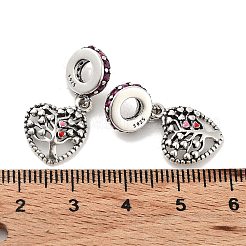 Thailandia 925 ciondolo europeo con micro pavé di zirconi trasparenti in argento sterling&nbsp;STER-NH0001-09AS