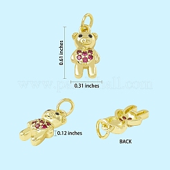 16 Stück 8 Farben Messing Micro Pave Zirkonia Anhänger&nbsp;KK-SZ0005-99