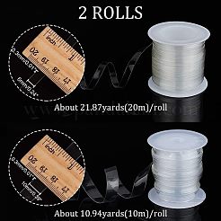 2 rouleau de 2 styles de sangle élastique transparente en plastique TPU extensible invisible&nbsp;EW-NB0001-09