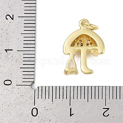 Porte micro ouvrent pendentifs zircone cubique en laiton de placage&nbsp;KK-R166-02G-03