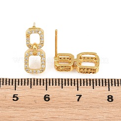 Boucles d'oreilles en laiton avec zircone cubique de micro pave&nbsp;KK-Z166-01G