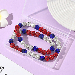 1 collana elasticizzata con perline rotonde e strass in argilla polimerica&nbsp;NJEW-SP0001-14D