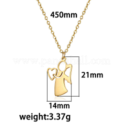 304 Edelstahl Mutter Kind Silhouette Mama Anhänger Halsketten für Frauen&nbsp;WI4645-1