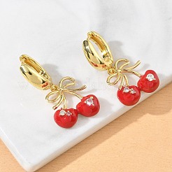 Orecchini pendenti a cerchio in ottone con micro pavé di zirconi cubici per donna&nbsp;EJEW-A167-04A-G