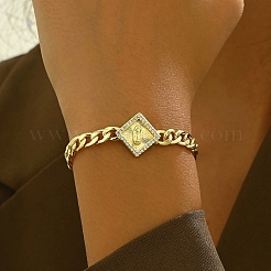 Jungfrau heiraten Thema Messing Mikro Pflaster klar Zirkonia Link Armbänder&nbsp;SO7559-2