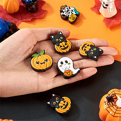 6 Stück Silikon-Brennperlen in 6 Stilen mit Halloween-Motiv&nbsp;SIL-TA0002-44