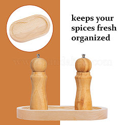 1 support de moulin à sel et à poivre en bois à 2 fentes&nbsp;WOOD-HY0001-27B