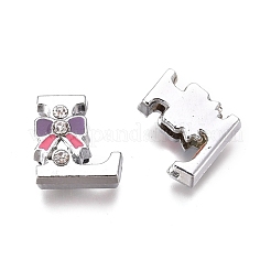 Charms per diapositive con lettera smaltata in lega&nbsp;PALLOY-K241-L