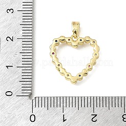 Pendentifs en laiton sertis de micro-pavés de zirconiums cubiques colorés pour la Saint-Valentin&nbsp;KK-E804-05G