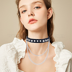 1 Stück Choker-Halsketten aus Kunstleder im Gothic-Stil mit Spike-Nieten&nbsp;NJEW-CL0001-12