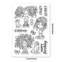 Individuelle Klarsichtstempel aus PVC-Kunststoff mit Sommermotiv&nbsp;DIY-WH0631-0779