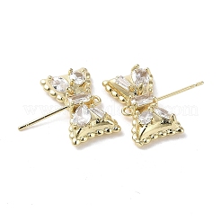 Orecchini in ottone con zirconi trasparenti&nbsp;KK-G491-56G