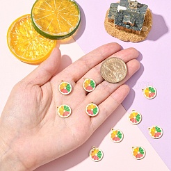 10 pz 10 pz ciondoli in acciaio inossidabile 304 smaltati a forma di frutta&nbsp;STAS-YW0003-17G