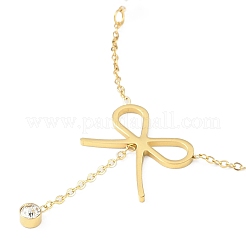 Pulseras con dije de lazo de acero inoxidable 304 con revestimiento iónico (IP) para mujer&nbsp;BJEW-K254-15G