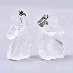 Geschnitzte natürliche Quarzkristallanhänger&nbsp;X-G-N0327-002M