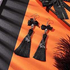 Halloween-Ohrringe mit Anhängern aus Legierung und Polyester&nbsp;EJEW-JE05971