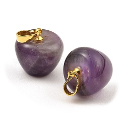 Charms de manzana para profesores con piedras preciosas mixtas naturales y sintéticas&nbsp;G-Z022-02