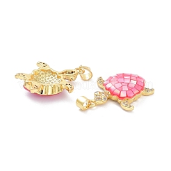 Vrais pendentifs en laiton plaqué 18k or véritable micro pavé zircone cubique clair&nbsp;KK-D004-05G-E