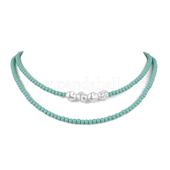 Halskette aus Plastikimitatperle und Glas&nbsp;NJEW-JN04850