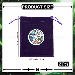 2 bolsa de terciopelo con cordón para guardar joyas con estampado de estrellas&nbsp;WICR-CN0001-03
