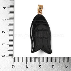 Anhänger aus natürlichem schwarzem Obsidian und synthetischem Türkis&nbsp;G-Z084-01G-07
