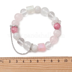 Braccialetti elastici con perline di pietre preziose miste naturali per le donne&nbsp;BJEW-TA00739-02