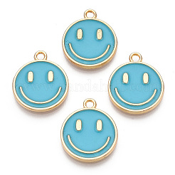 Pendenti smaltati in lega color oro chiaro&nbsp;ENAM-N056-197D