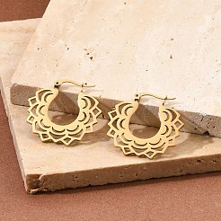 304 Edelstahl Blumen Ohrstecker für Damen&nbsp;EJEW-Q009-03B-G