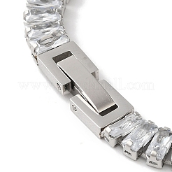 Bracelets à maillons rectangulaires en acier inoxydable 304 avec pavé de zircones cubiques transparentes pour femmes&nbsp;BJEW-Z066-01P-03