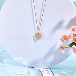 Collares colgantes de ataúd cinerario con forma de corazón de acero inoxidable&nbsp;DIY-CN0003-41RG