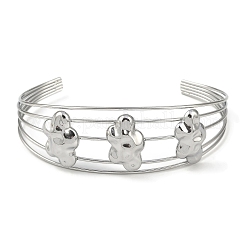 Bracelets manchettes ouverts creux en acier inoxydable 304 anti-ternissement&nbsp;BJEW-Q348-03P-09
