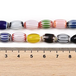 Fili di perline ovali in vetro millefiori fatti a mano&nbsp;LK-Z001-01B
