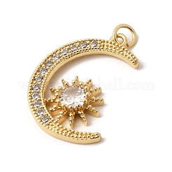 Pendenti in zirconi cubici trasparenti in micro pavè di ottone&nbsp;KK-K419-08G