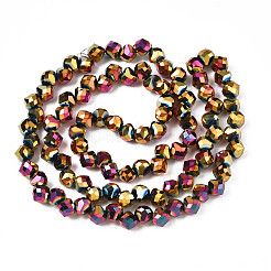 Chapelets de perles en verre électroplaqué&nbsp;EGLA-N006-032-C01