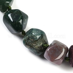 Collares de cuentas con pepitas de ágata india natural para mujeres y hombres&nbsp;NJEW-K388-01T