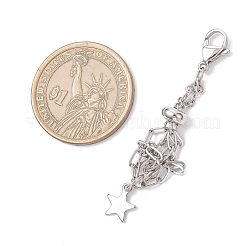 3 pz 304 sacchetto in macramè in acciaio inossidabile con supporto per pietre vuote e decorazioni pendenti&nbsp;HJEW-JM04380-02
