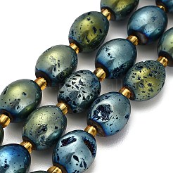 Perles de cristal de géode druzy naturelles électroplaquées&nbsp;G-F833-O01-01B