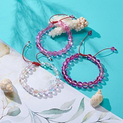 Braccialetti di perline intrecciate in pietra di luna sintetica a 3 colori&nbsp;BJEW-JB08858