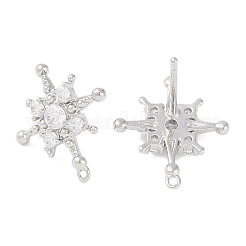 Fornituras para aretes de circonita cúbica transparente con pavé de latón&nbsp;LS-KK-F875-09P
