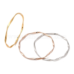 3 Stück 3 Farben 304 Edelstahl Twisted Armreifen Sets für Frauen&nbsp;BJEW-L610-27M