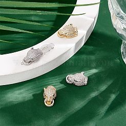 4 Satz 2 Farben Messing Micro Pave Zirkonia Faltverschlüsse&nbsp;FIND-AR0004-96
