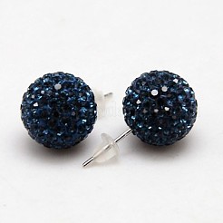 925 orecchini a bottone in argento sterling con strass di cristallo austriaco&nbsp;SWARJ-D470-207