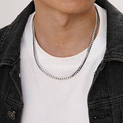 Collares de cadenas de eslabones cubanos de acero inoxidable&nbsp;PW-WGE1B56-01